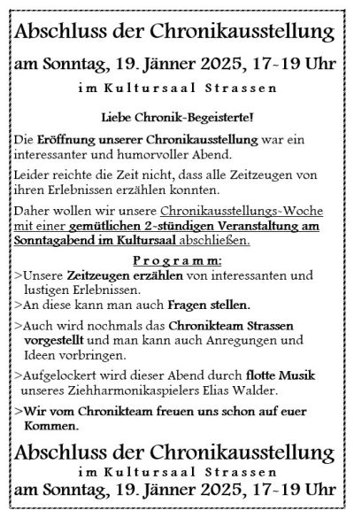 Einladung Abschluss Chronikausstellung